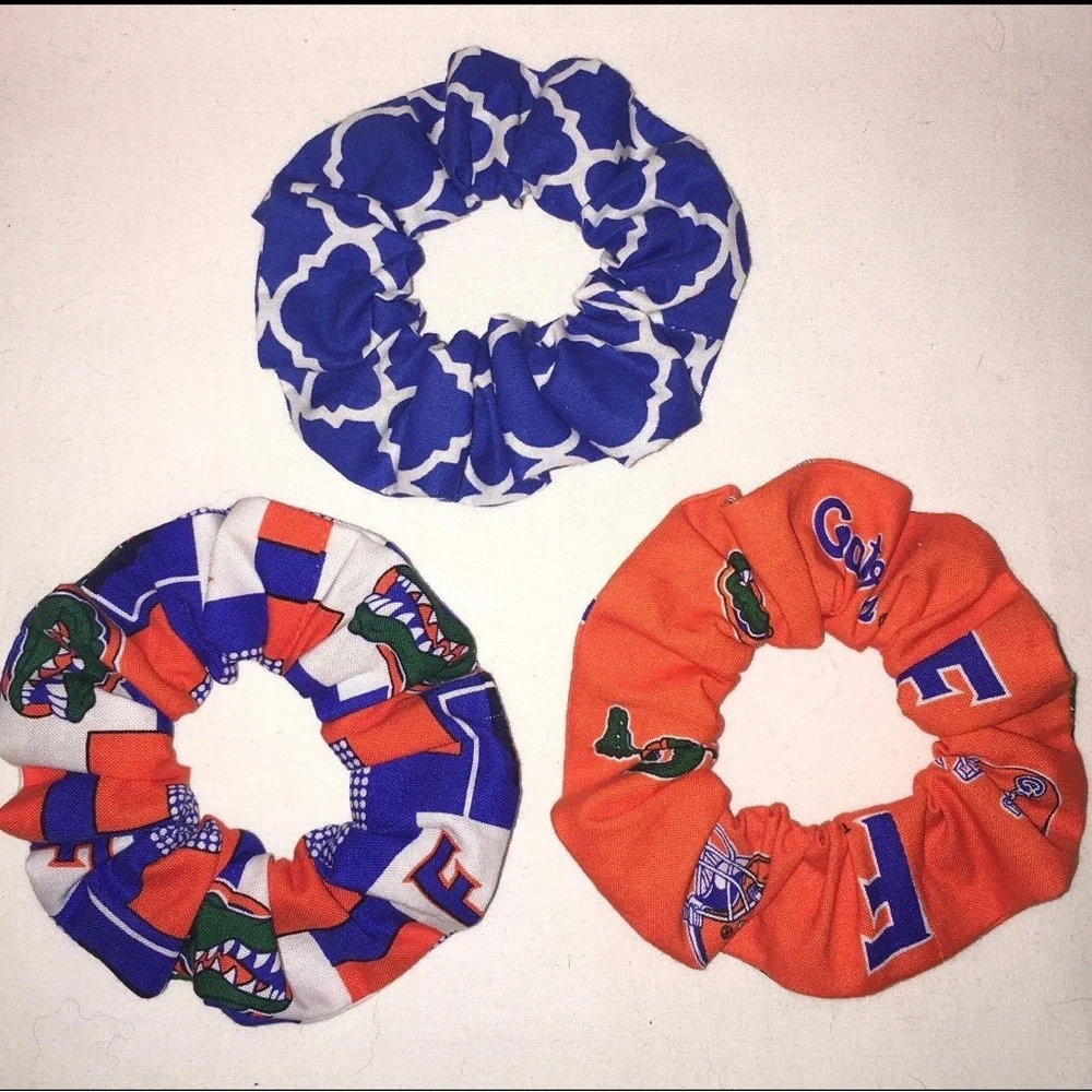 NWT UF University of Florida Gators Hair Scrunchies Wristbands 3 Pack